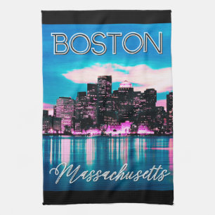 Boston Massachusetts Skyline Tea Towel