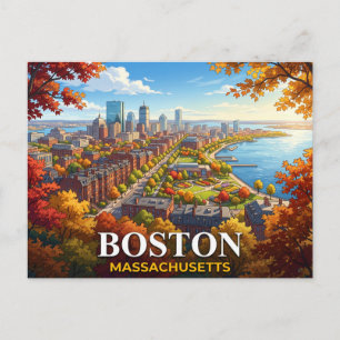 Boston Massachusetts Travel Postcard
