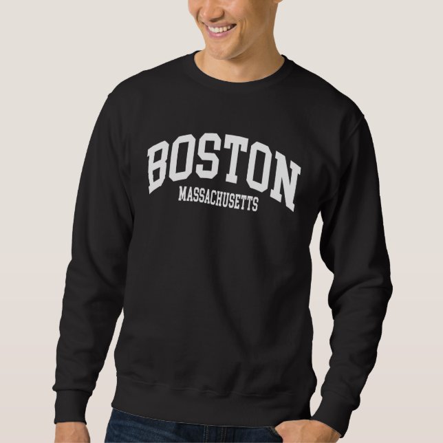 Boston Massachusetts US Font Proud American USA Sweatshirt (Front)