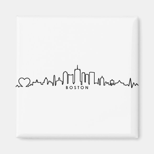 BOSTON Massachusetts USA City Skyline Silhouette Magnet (Front)