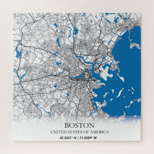 Boston Massachusetts USA Travel City Map Jigsaw Puzzle