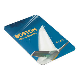 Boston Massachusetts vintage flight poster Magnet