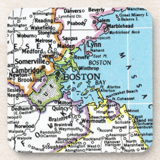 Boston, Massachusetts Vintage Map Ornament Coaster