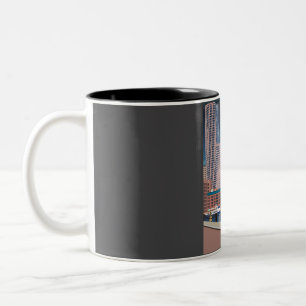 Boston Massachusetts Vintage Minimal Retro Travel  Two-Tone Coffee Mug