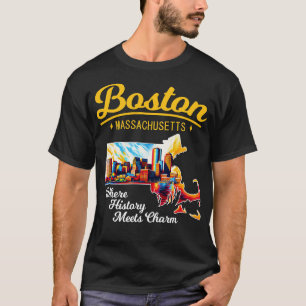 Boston Massachusetts Where History Meets Charm 1 T-Shirt
