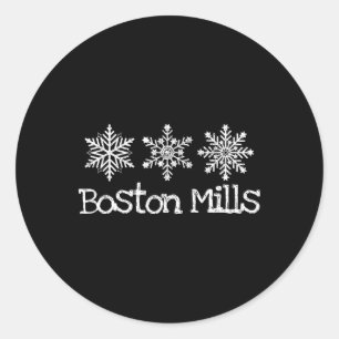 Boston Mills Ohio Ski Skier Skiing Winter Snowflak Classic Round Sticker