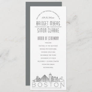 Boston Modern Deco Wedding Program