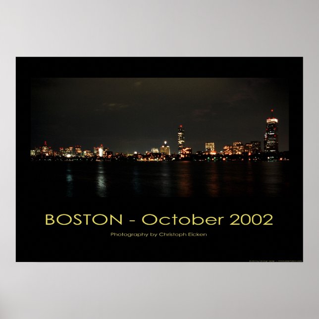 Boston - Panorama view at night Poster (Front)