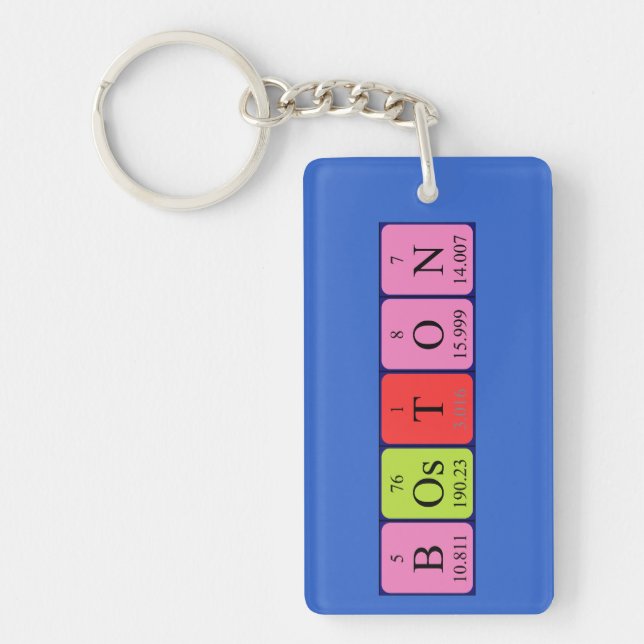 Boston periodic table name keyring (Front)