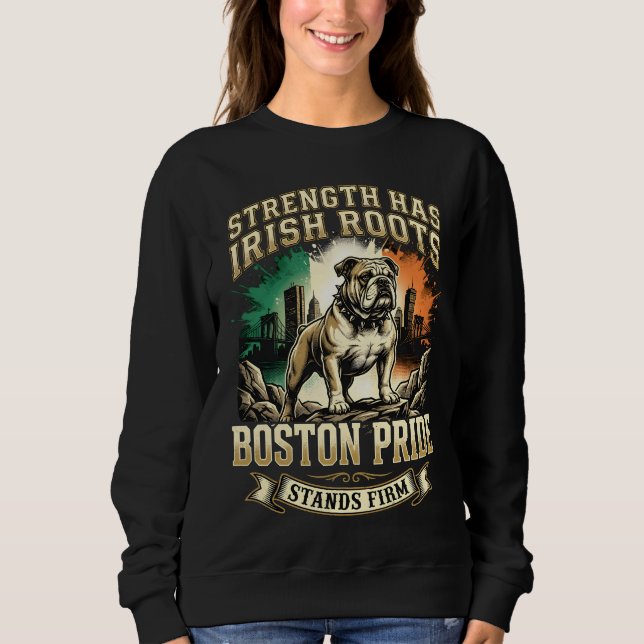 Boston Pride Irish Roots Bulldog Sweatshirt (Front)
