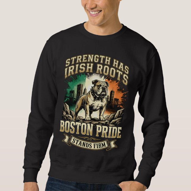 Boston Pride Irish Roots Bulldog Sweatshirt (Front)