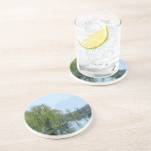 Boston Public Garden Massachusetts Painting Coaster