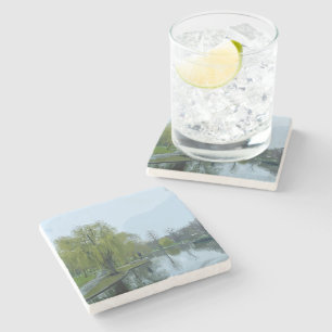 Boston Public Garden Massachusetts Painting Stone Coaster