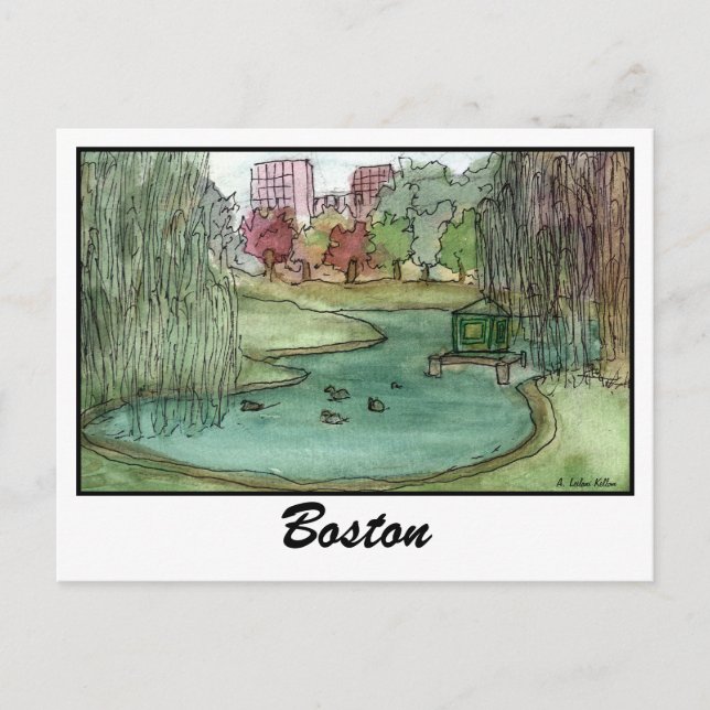 Boston Public Garden Postcard (Front)