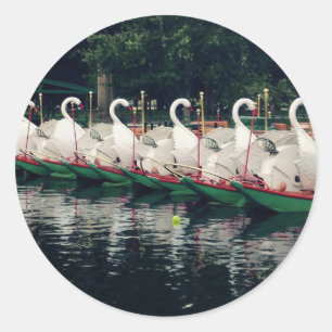 Boston Public Gardens Swan Boats Classic Round Sticker