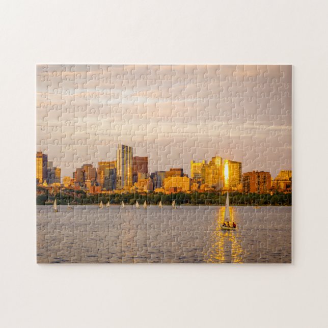 Boston Puzzle - Boston Skyline at Sunset (Horizontal)