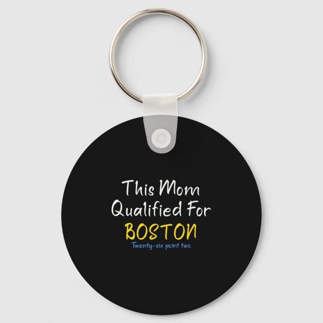 Boston Qualified Mum Funny Running Training Race M Key Ring (Front)