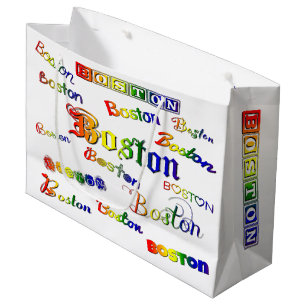 Boston Rainbow Fonts Large Gift Bag