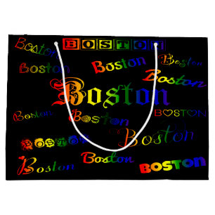 Boston Rainbow Fonts Large Gift Bag