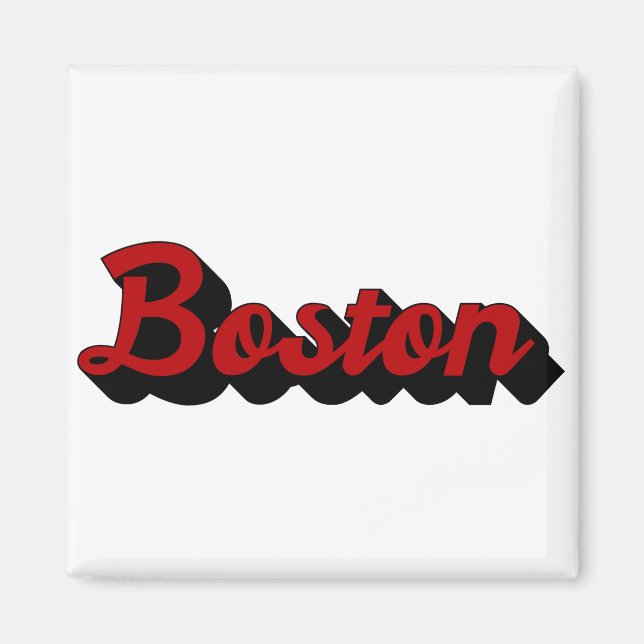 Boston Red and Black Magnet (Front)