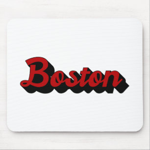 Boston Red and Black Mouse Pad