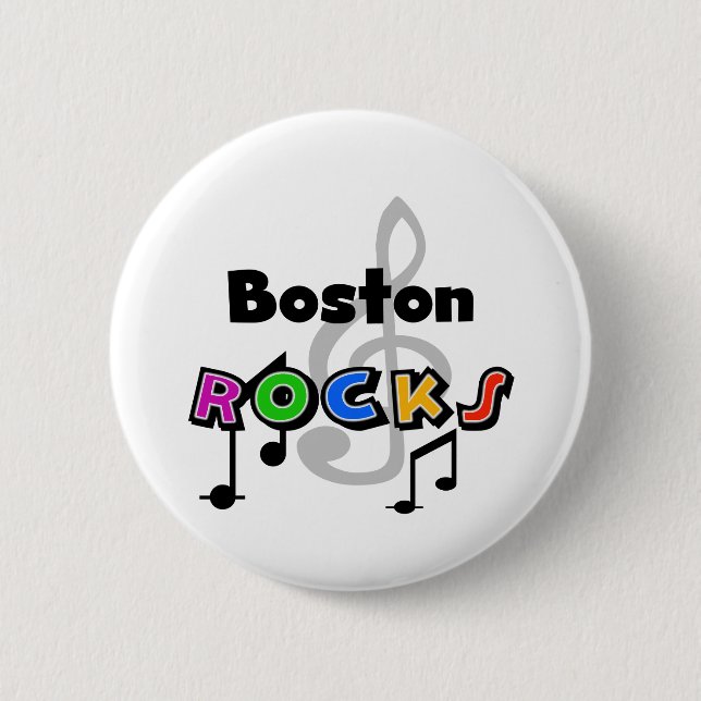 Boston Rocks 6 Cm Round Badge (Front)