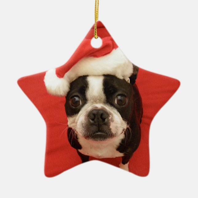 Boston Santa Star Ornament (Front)