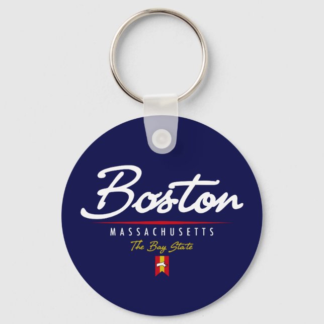 Boston Script Key Ring (Front)