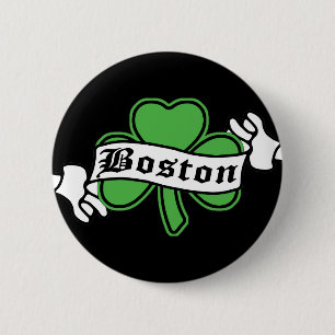 Boston Shamrock 6 Cm Round Badge