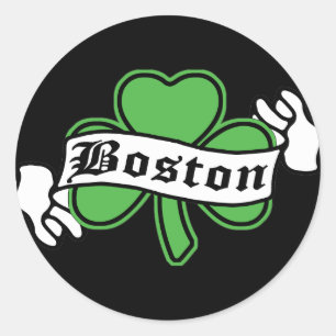 Boston Shamrock Classic Round Sticker
