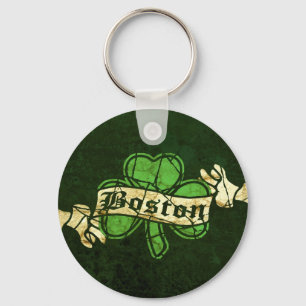 Boston Shamrock Vintage Style Key Ring