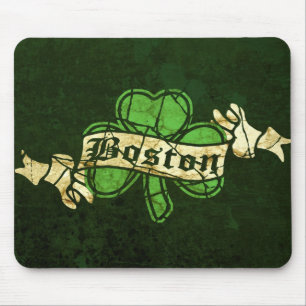 Boston Shamrock Vintage Style Mouse Pad