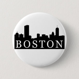 Boston Skyline 6 Cm Round Badge