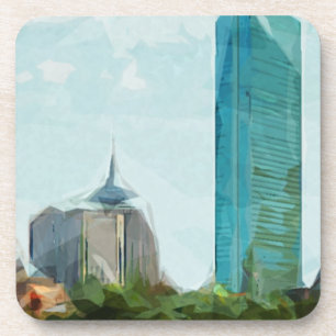 Boston Skyline Abstract Impressionism Coaster