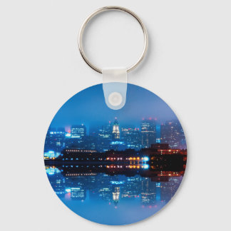Boston skyline and fog key ring