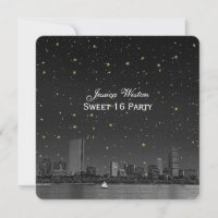 Boston Skyline Blue Starry Etched Sweet 16