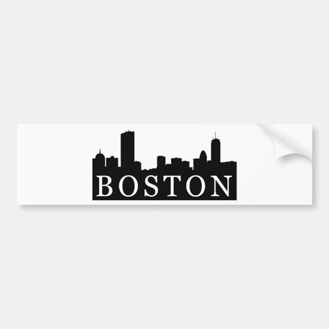 Boston Skyline Bumper Sticker (Front)