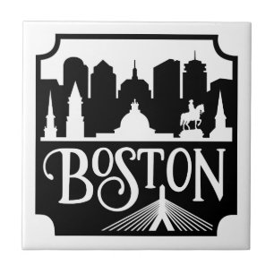 Boston Skyline Ceramic Tile