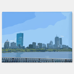 Boston Skyline Charles River Painting Magnet