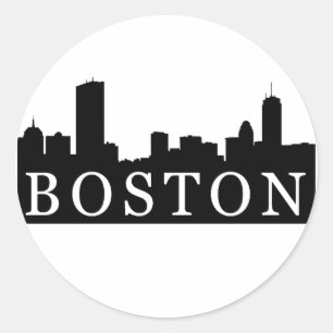Boston Skyline Classic Round Sticker