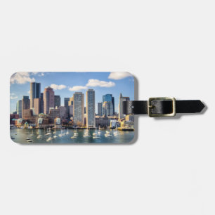 Boston skyline from waterfront luggage tag