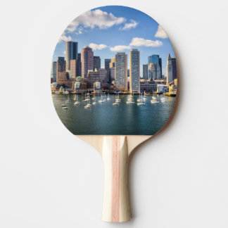 Boston skyline from waterfront ping pong paddle
