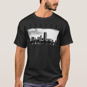 Boston Skyline Massachusetts Pride Vintage Boston  T-Shirt