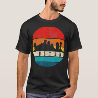 Boston Skyline Massachusetts Vintage Pride Gift  T-Shirt