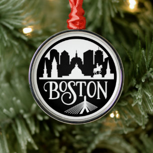 Boston Skyline Metal Ornament