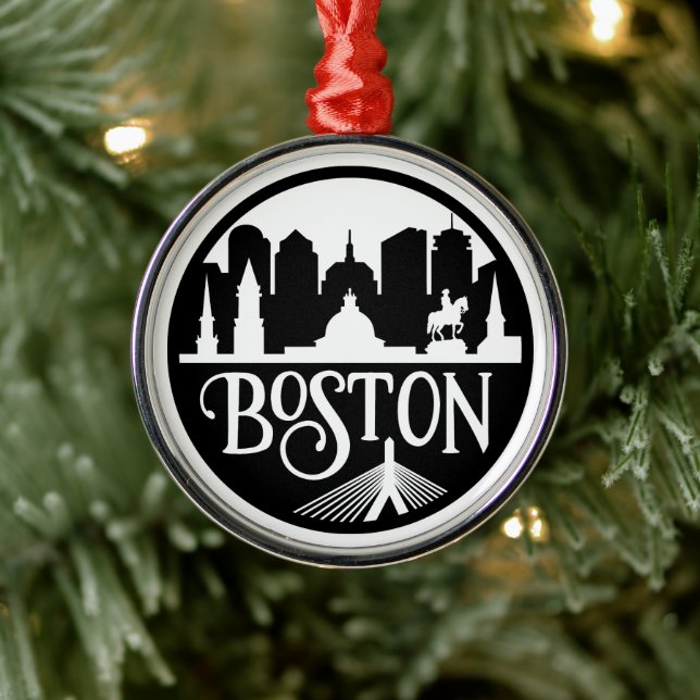 Boston Skyline Metal Ornament (Tree)
