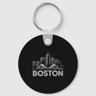 Boston Skyline Retro Vintage City Lovers  Key Ring