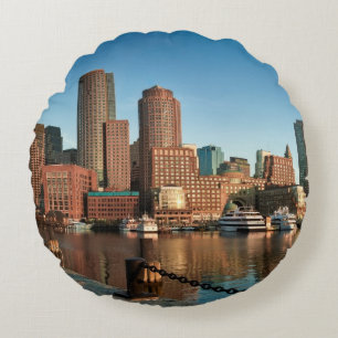 Boston skyline round cushion