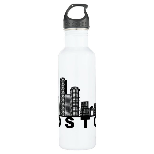 Boston Skyline Silhouette  710 Ml Water Bottle (Front)