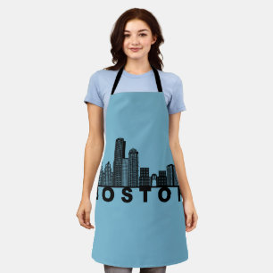 Boston Skyline Silhouette  Apron